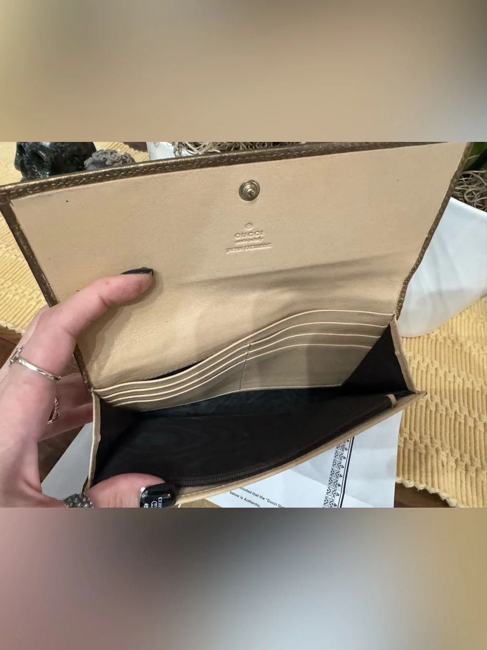 Gucci Metallic Gold GG-Embossed Continental Wallet